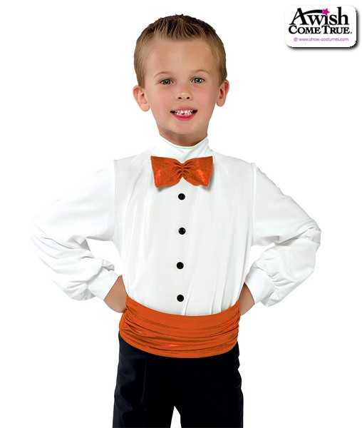 11505  Guys Dance Shirt With Bow Tie Orange